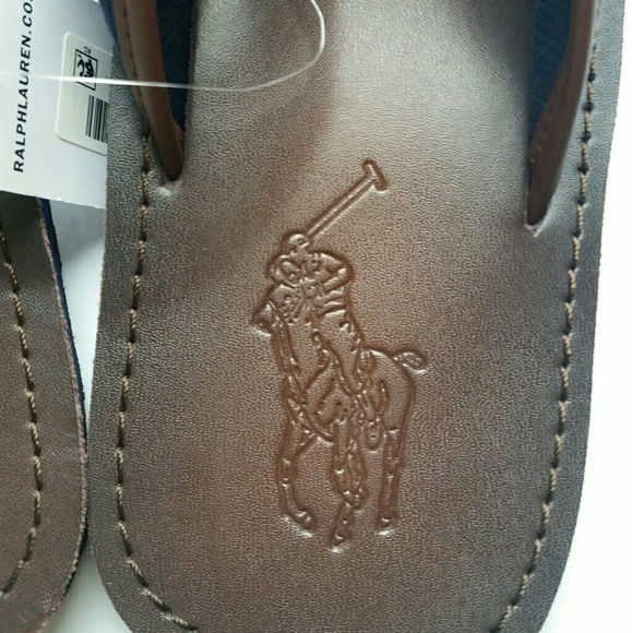 Men Polo Ralph Lauren Leather Flip Flops - Picture 3 of 5